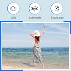 YSYJ Turkish Beach Towel 6 Pack Beach Towels 36"x71" Beach Towel Oversized Sand Free Turkish Towel Quick Dry Bath Towels Grey
