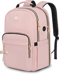 MATEIN Pink Laptop Backpack, 17 Inch TSA Approved Travel Carry On Backpack for Women, Large Work Compuer Bag with Charging Hole & Luggage Strap, Water Resistant Anti Theft College Nurse Bag