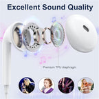 USB C Headphones for iPhone 17/16/15 Pro Max Plus Type C Earphones with Microphone & Remote Noise Cancelling Earbuds for iPhone 17/16/15 Pro, iPad, Galaxy S23/S22/S21/S20/Ultra Note 10/20