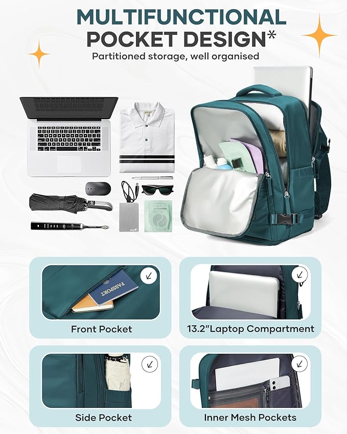 coofay Travel Backpack Carry on Flight Approved Mochila De Viaje Carry on Backpack for Airplanes Spirit Airlines Personal Item Travel Bag Traveling Backpack for Women Men Travel Essentials