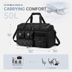 Tactical Gym Bags for Men, Carry On Luggage 22x14x9 Airline Approved, 3 in 1 Duffle Bag with Shoe Compartment,Travel Backpack Weekender Overnight Range Bag for Workout Football, Black