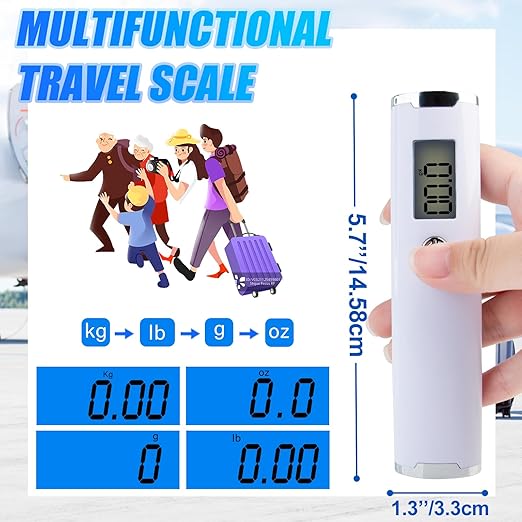 Digital Luggage Scale for Travel - 110lbs High-Precision Handheld Suitcase Weight Scale with Backlit LCD Display & Tare Function, Portable Hanging Baggage Scale, Travel Essentials Gifts