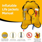 Manual Inflatable Life Jacket| Inflatable PFD Vest Adult| Life Vest for Adults| Outdoor Water Sports| Supports up to 330 lbs|33g of Carbon Dioxide Cylinder