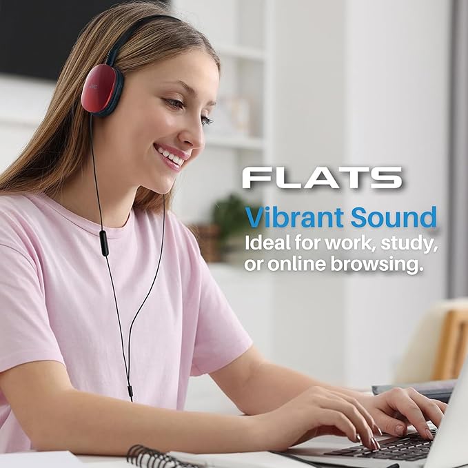 JVC Flats On-Ear Wired Headphones - Flat Foldable Design - 30mm Driver for Powerful Sound - Soft Ear-Pads for Comfort – Steel Headband - Lightweight & Portable - PC/Laptop/Gaming - 3.5mm Slim Plug