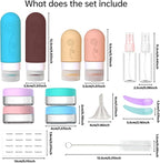 16 Pack Travel Bottles Set for Toiletries, TSA Approved Travel Containers Leak Proof Silicone Squeezable Travel Accessories 2oz 3oz for Shampoo Conditioner Lotion Body Wash (BPA Free) (Multicolored)