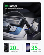 USB-C Car Charger, 3-Port 90W Fast Car Charger, Dual USB-C & USB-A Car Power Adapter, PD3.0 & QC3.0 Fast Charging for iPhone 17/16/15/14/13Pro Max, iPad, MacBook and More