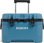 Igloo Trailmate 52Qt Wheeled Cooler, Insulated Hard Shell Ice Chest, Modern Blue