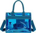 Fammart Iridescent Clear Beach Bag for Women, Jelly Tote Bag Waterproof Sandproof Pool Bag Cruise Vacation Essentials