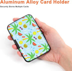 Mayski Credit Card Holder, RFID Blocking, Aluminum Alloy Hard Case, Small Mini Business Metal Wallet for Women Men, Coconut Breeze