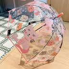MRTLLOA Kids Clear Bubble Umbrella with an Easy Grip Curved Handle, Safety Transparent Dome Bubble Umbrella for Toddler Boys Girls