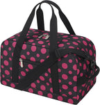 Apenze Small Gym Bag 14 inch lightweight Carry On Mini Duffel Bag for Travel Sport - Polka Dot Pink