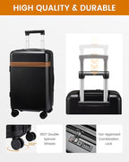 LOVEVOOK Hard Shell Carry On Luggage 22x14x9 Airline Approved with Removable Lining,22 Inch Carry On Suitcase with Spinner Wheel TSA Lock,Lightweight Checked Luggage for Men Women Travel Business Trip
