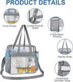 USPECLARE Clear Bag for Stadium Events,Transparent Bag for Work Sports Games Concerts Travel Gym