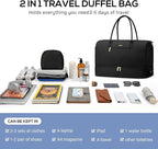 Travel Weekender Duffle Bags for Women - Large Carry On Bag with Shoe Compartment Overnight Bag with Toiletry Bag Duffel Bags with Wet Pocket for Gym Hospital Bags for Labor and Delivery Black