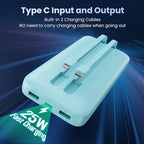 Portable Charger PowerBank 40,800mAh with Built-in Cables,25W PD Fast Charging +QC 4.0 Quick Phone Charging Power Bank, Travel Essential Charger Battery Pack for iPhone 17/16/15 Android Galaxy etc