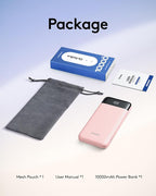 Orfeika Portable Phone Charger, 10000mAh Portable Charger Power Bank with Built-in Cables, Travel Essential Battery Pack Compatible with iPhone, Samsung, Google, iPads, Tablets, etc