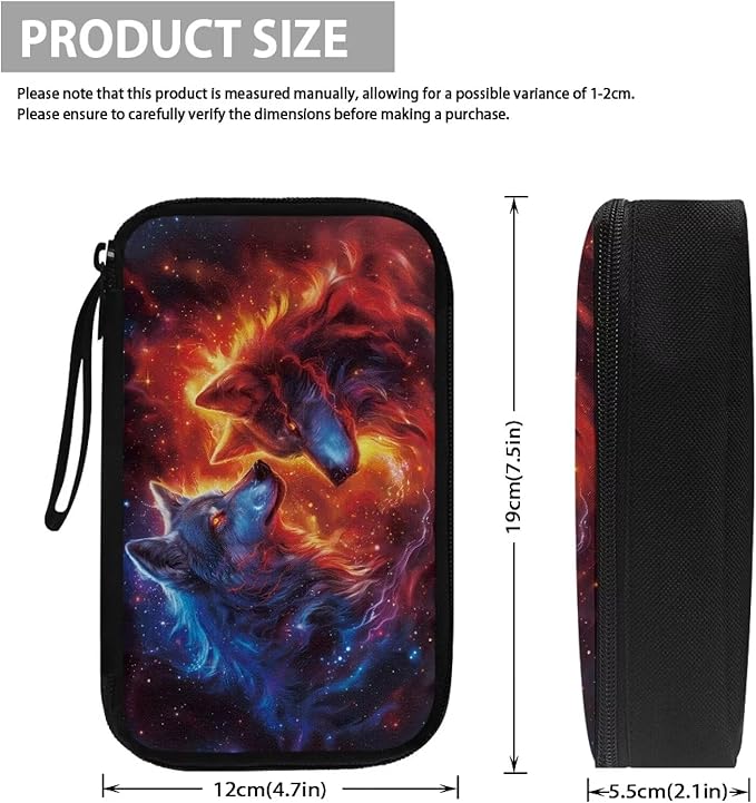 Galaxy Fire Wolf Print Electronics Organizer Travel Case, Water Resistant Cable Organizer Bag for Travel Essentials, Tech Gifts for Men, Storage Bag as Accessories for Phone, Cord