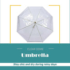 Capelli New York Adult Umbrella, Clear Umbrella for Rainy Days, Travel Essentials, Must-Have College Dorm Essentials