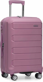 Traveler's Choice Pagosa Hardshell Expandable Luggage with Spinner Wheels, Mauve, 22-Inch Carry-on