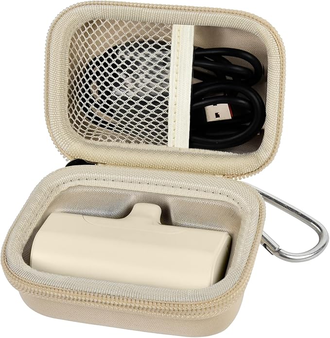 casmilee Portable Charger Power Bank Case for Swyop/for Feob/for Charmast/for JEJILL/for LanLuk/for VEGER/for iWALK/for Taegila/for Kuulaa and More Small Charging Battery Pack - Bag Only (Beige)