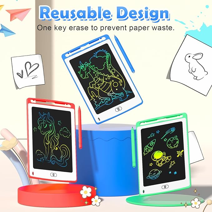 LCD Writing Tablet for Kids, 8.5 Inch Colorful Doodle Board Drawing Tablet, Educational Learning Toys Birthday Gifts for Boys Girls Age 3 4 5 6 7 8 (24 Pack)