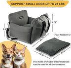 4-in-1 Dog Car Seat, Convertible Pet Booster Seat for Small Medium Dogs Up to 25lbs, Portable Travel Bed Sofa Pad with Safety Strap & Foldable Storage for Car Home Use