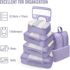 Veken 8 Set Packing Cubes for Travel Essentials, Suitcase Organizer Bags in 4 Sizes, Carry-On Luggage Accessories with Large Laundry & Hanging Toiletry Bag, Must-Have for Airplane, Road Trip & Camping