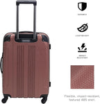 Kenneth Cole REACTION Out of Bounds Lightweight Hardshell 4-Wheel Spinner Luggage, Rose Gold, 24-Inch Checked