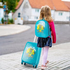 BABY JOY 2 PCS Kids Luggage, 16” Carry-on Hardshell Suitcase with Wheels & Hardside Backpack for Boys Girls, Airline-Approved Toddler Travel Luggage Set (Dinosaur)