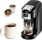 CHULUX Lite Single Serve Coffee Maker for K Cup Capsules, Single Cup Reservoir Coffee Maker with One Touch Brewing, 5 to 12 Oz Brew Sizes, Designed Specifically for Standard Mugs, Black