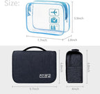 Lcsmaokin Large Capacity Toiletry Bag Travel Bag with Hanging Hook for Men and Women Waterproof Travel Cosmetic Bag Bathroom Bag,with TSA Approved Zippers Clear Travel Makeup Bag Carry-on