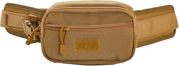 Concealed Carry Fanny Pack for Men and Women CCW Drop Down Holster Waist Bag Tactical EDC Pistol Pouch for Running and Hiking, Tan