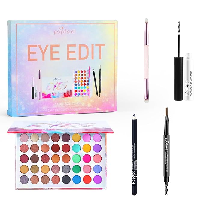 FantasyDay All in One Makeup Kit for Women Full Kit Girls Makeup Gift Sets Xmas Essential Bundle Include Eyeshadow Palette Lipstick Blush Concealer Eyeliner Mascara Foundation Brush Eyebrow Pencil