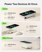 Belkin MagSafe Power Bank 10,000mAh, Qi2.2 25W Portable Charger w/Kickstand, Magnetic Back Supports MagSafe Accessories, Digital Display, Wireless Charging Battery Pack for iPhone 17, Pixel - Sand