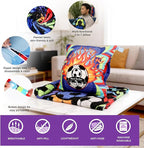 3 in 1 Travel Pillow Blanket Set with Removable Flannel Blanket Throw,Hand Warmer Pockets,Pillow (Color4, 60in*79in)