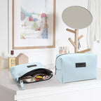 Cosmetic Bags for Women Small Makeup Bag for Purse Pu Leather Makeup Pouch Travel Makeup Bag with Zipper Make Up Bag for Travelling