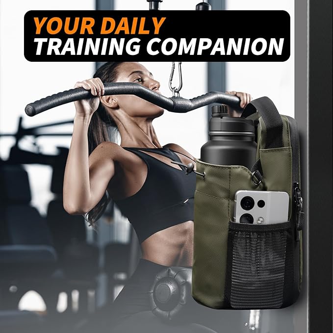 Magnetic Gym Bag for Women and Men, Magnetic Water Bottle Holder with Strap and Phone Pocket