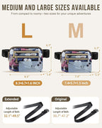 Capolo Fanny Packs for Women Fashion Waist Packs Bag with Adjustable Strap and 4 Zipper Pockets Waterproof Everywhere Crossbody Belt Bag for Workout Running Travelling(Watercolor Print, Large)