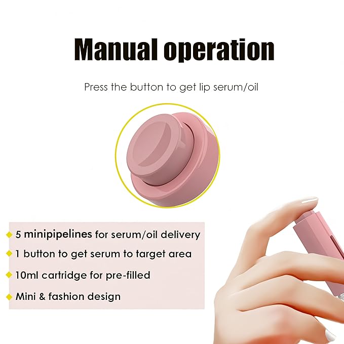 Derma Roller with Liquid Reservoir Serum Applicator for Lips, Skin, Hair, Wrinkles, Easy to Use Face Roller Skin Care Tools Without Serum, 105 Titanium Needles 0.25 mm (PINK 0.25mm)