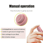 Derma Roller with Liquid Reservoir Serum Applicator for Lips, Skin, Hair, Wrinkles, Easy to Use Face Roller Skin Care Tools Without Serum, 105 Titanium Needles 0.25 mm (PINK 0.25mm)