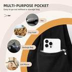 Adjustable Dog Carrier Sling - Hand-Free Dog Carriers for Small Dogs and Cats, Puppy Sling Carrier with Zipper Purse Pocket, Travel Safety Harness, Puppy Essentials (Black)