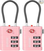 ANVIL TSA Approved Luggage Locks – High Security TSA008 Combination Travel Locks with Inspection Indicator for Suitcases and Backpacks. (2, Pink)