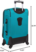 SWISSGEAR Sion Softside Expandable Spinner Luggage Durable Lightweight Travel Suitcase, Teal, Carry-On 21-Inch