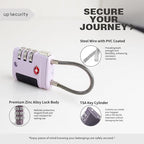 Combo TSA Locks for Luggage, Locker, Suitcase, Luggage Locks TSA Approved, Small Combination Padlock with Cable for Gym Locker, Gun Case, Backpack Bag Zipper, Storage Box, Travel Safe