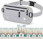 VENTURE 4TH RFID Money Belt for Travel with RFID Blocking Sleeves – Slim Hidden Travel Wallet & Passport Holder for Men & Women, Lightweight Anti-Theft Pouch to Protect Cash Cards & Documents - Silver