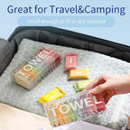 Disposable Compressed Towels, Portable Compressed Towel Tablets, 28Pcs Travel Wash Cloth, Thicker Super Absorbent Wash Cloths for Travel, Face Towel Ideal for Outdoor Camping Hiking (28Pcs)