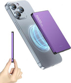 ZBF Wireless Portable Charger,5000mAh Slim Magnetic Power Bank Phone Charger with USB-C Cable, PD 20W Fast Charging Mag-Safe Battery Pack Travel Charger for Phone 17 16 15 14 13 Pro Max(Purple)
