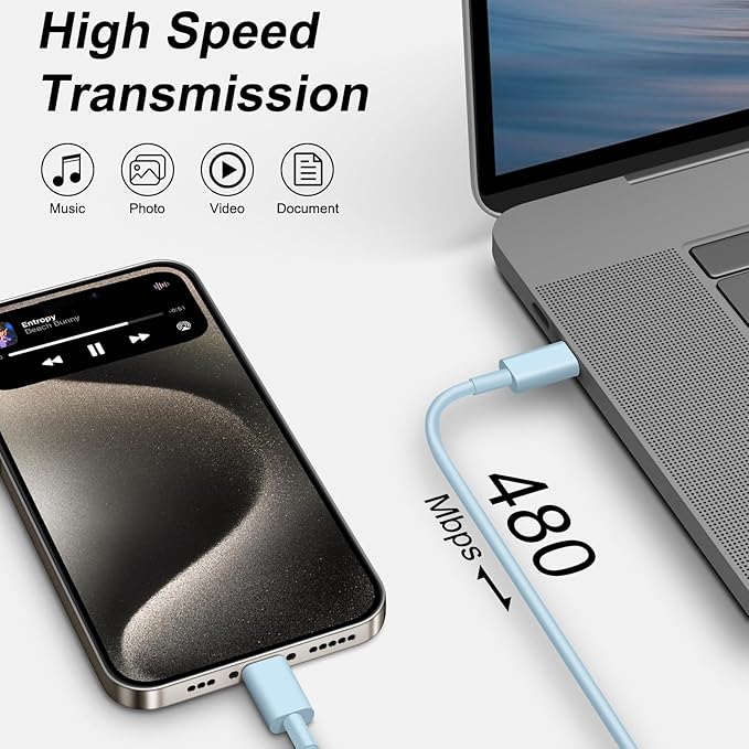 iPhone 17 16 15 Charger Fast Charging 6FT - 20W USB C Charger Block with 6FT Type C to C Cable Compatible with iPhone 17/17 Pro/17 Pro Max/Air/16/16e/15, iPad Pro, iPad Air (Blue)