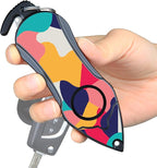 Stinger Personal Alarm Keychain Emergency Tool, Safety Panic Alarm Siren, Seat Belt Cutter, Glass Breaker, Security Device for Women Men Kid, Design in USA (Colorful)