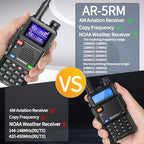 Baofeng Radio Ham Radio Handheld UV-5R Upgrade Long Range Rechargeable AR-5RM 10W NOAA Weather Emergency Tactical Two Way Radio with Programming Cable for Survival Gear Hunting Camping,2 Pack